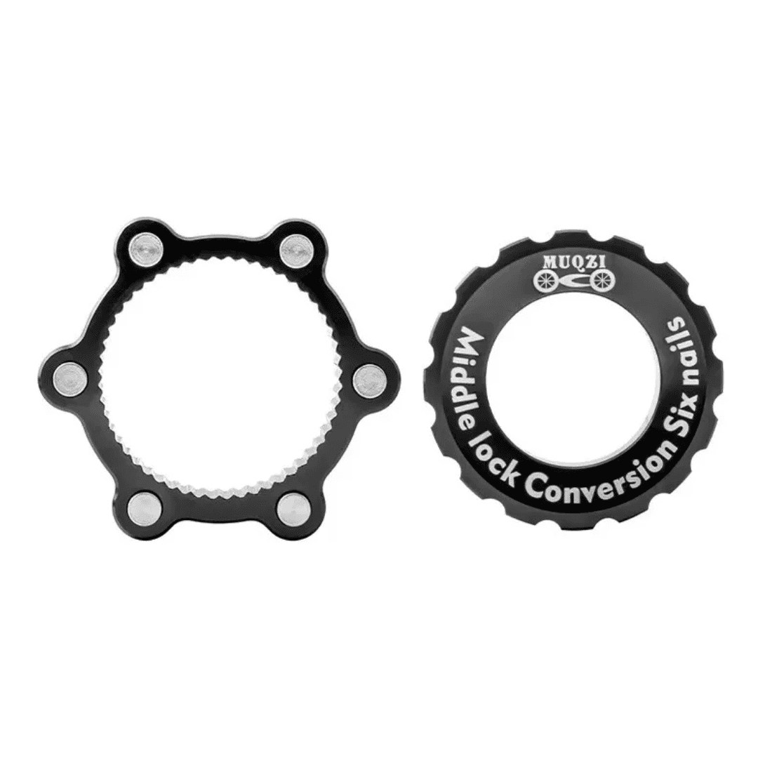Adaptador maza disco freno centerlock a 6 tornillos Negro